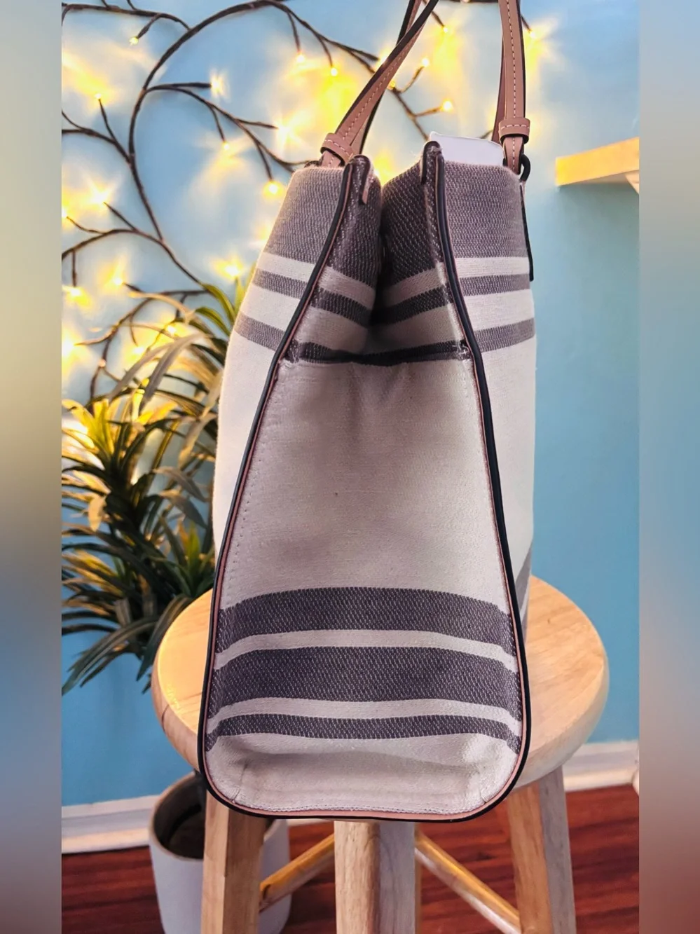 Tory Burch Ella Jacquard Stripe Large Tote Bag